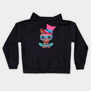 Funky Steampunk Cat Bling Kids Hoodie